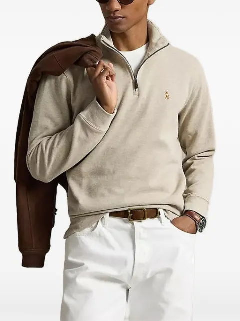 Polo Ralph Lauren quarter-zip logo-embroidered sweater