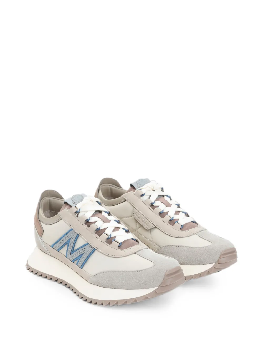Moncler Pacey2 suede-panelled sneakers Beige