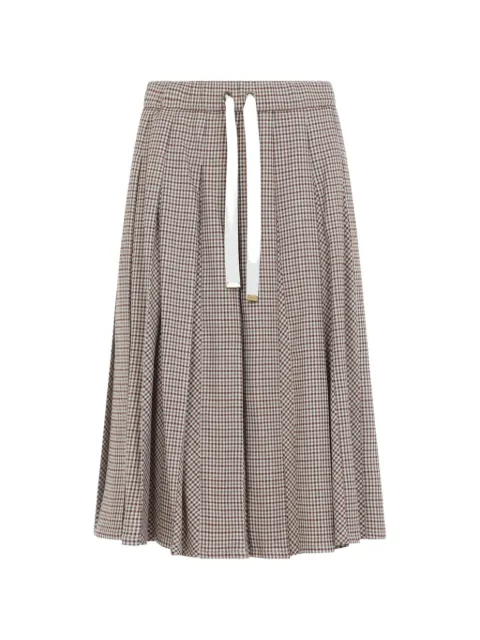 Moncler check-pattern pleated midi skirt