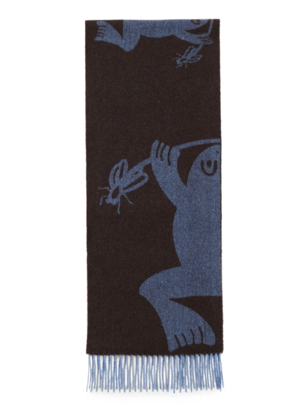 Henrik Vibskov Bug Press gebreide sjaal met jacquard Bruin