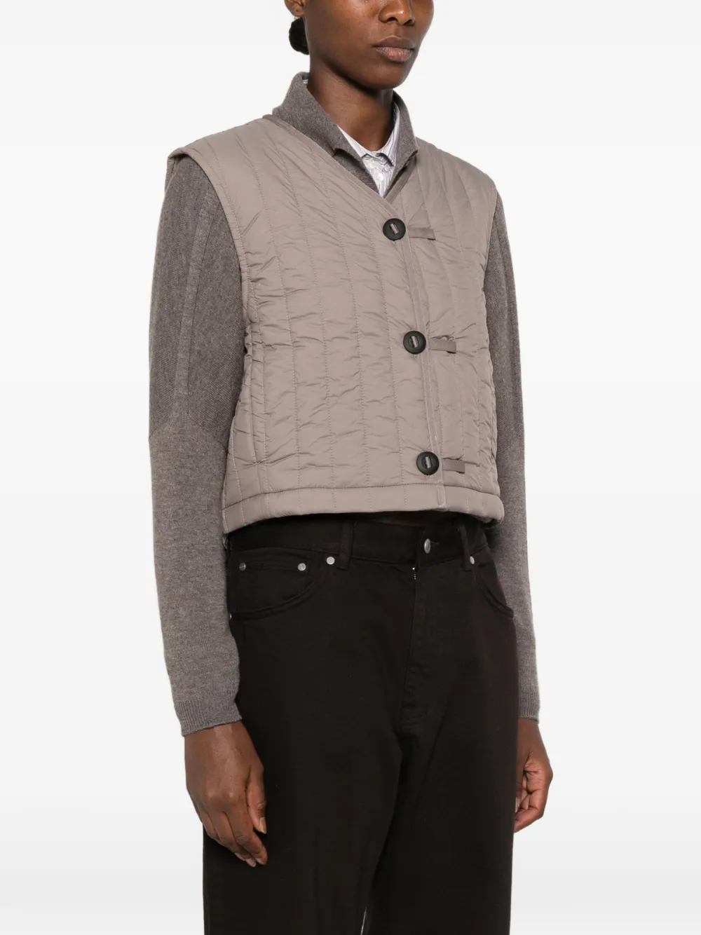 Rains Banja gewatteerde top Beige