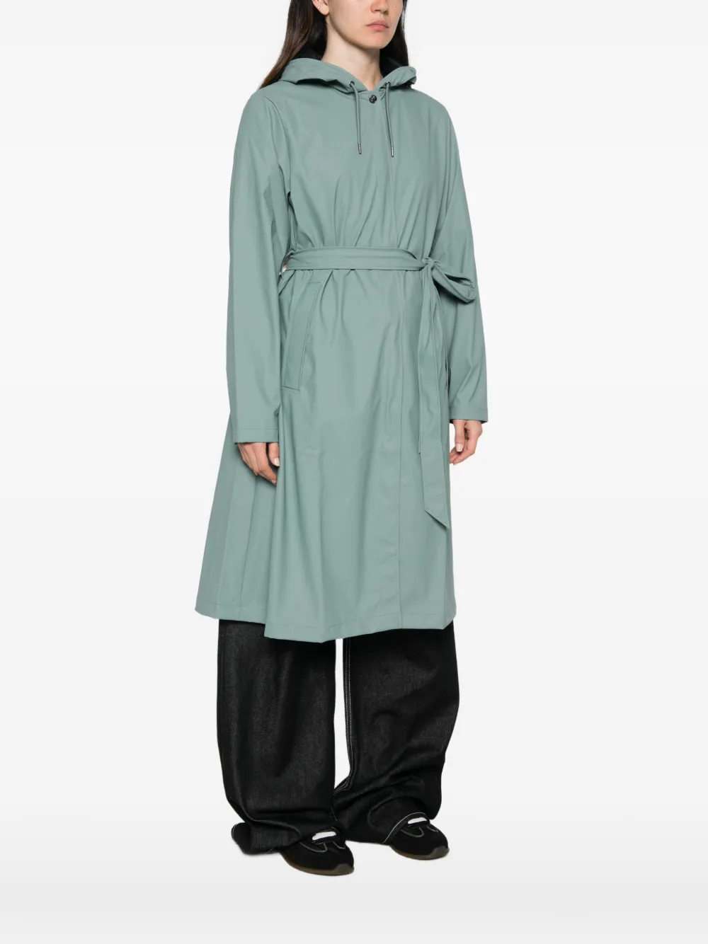 Rains Jack met A-lijn en capuchon Blauw