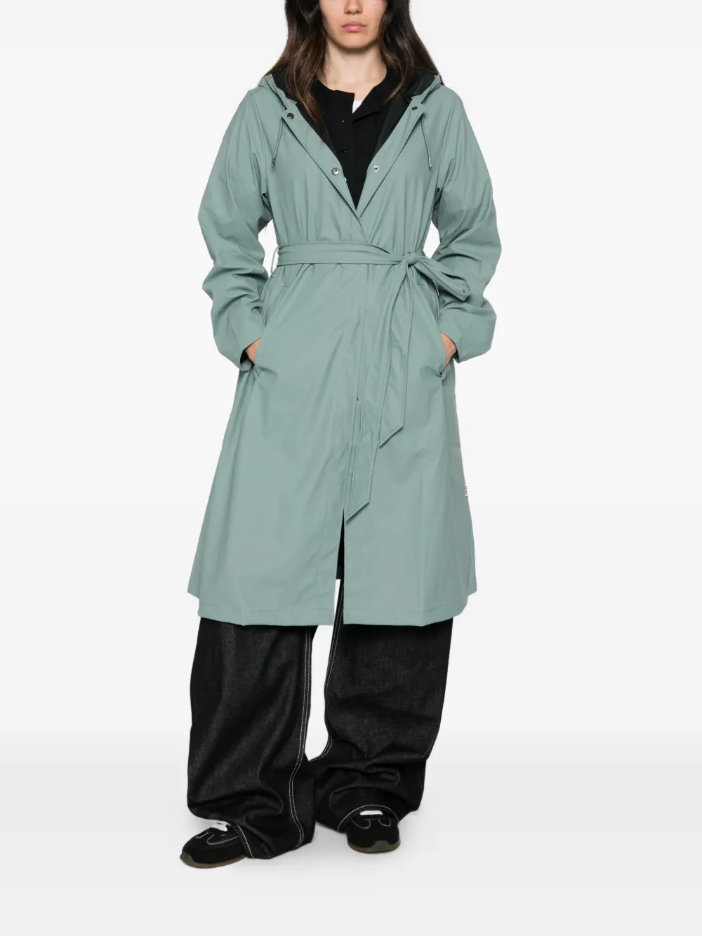 Rains Jack met A-lijn en capuchon Blauw