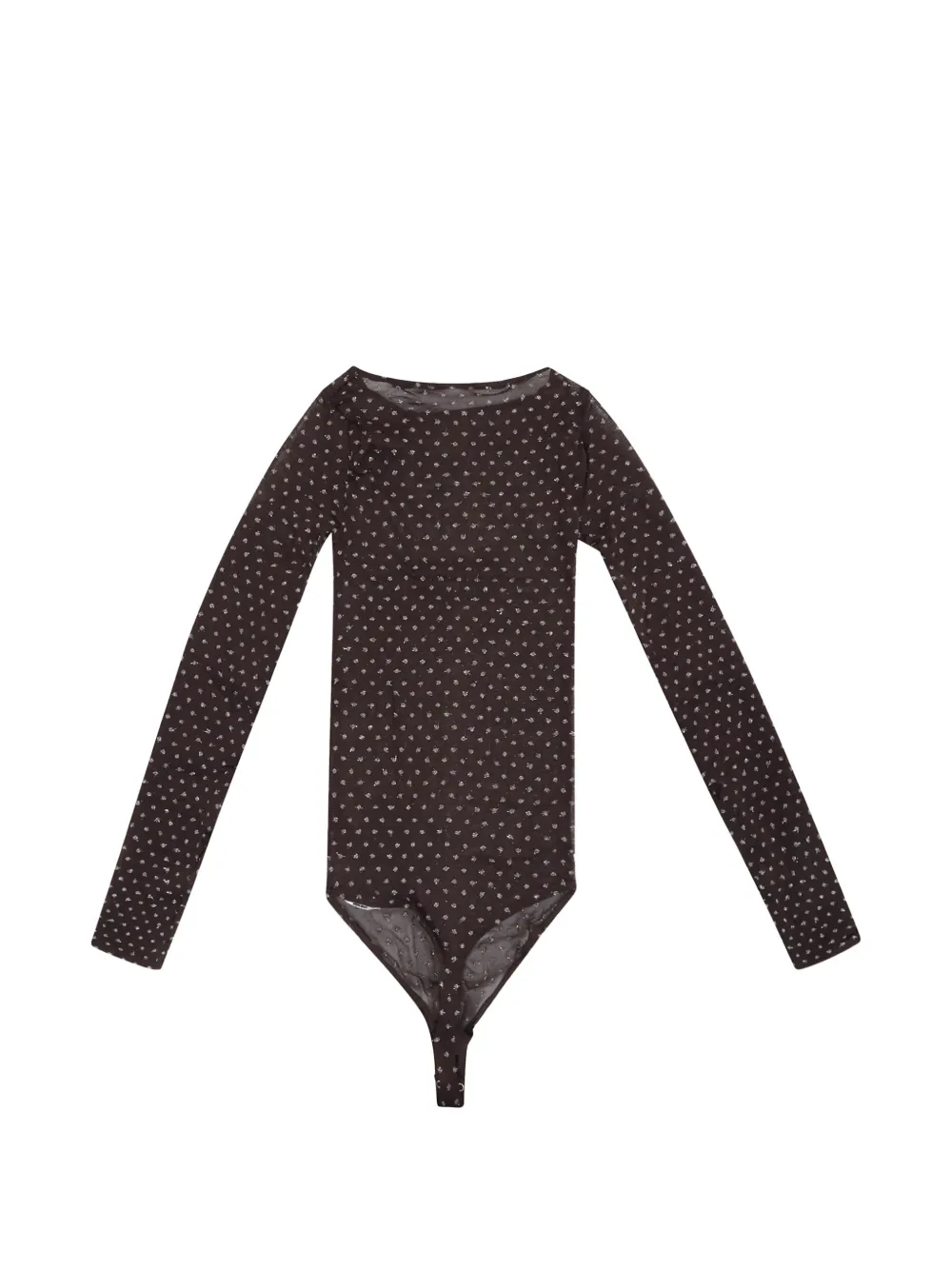 Wolford glitter-dot mesh bodysuit - Braun