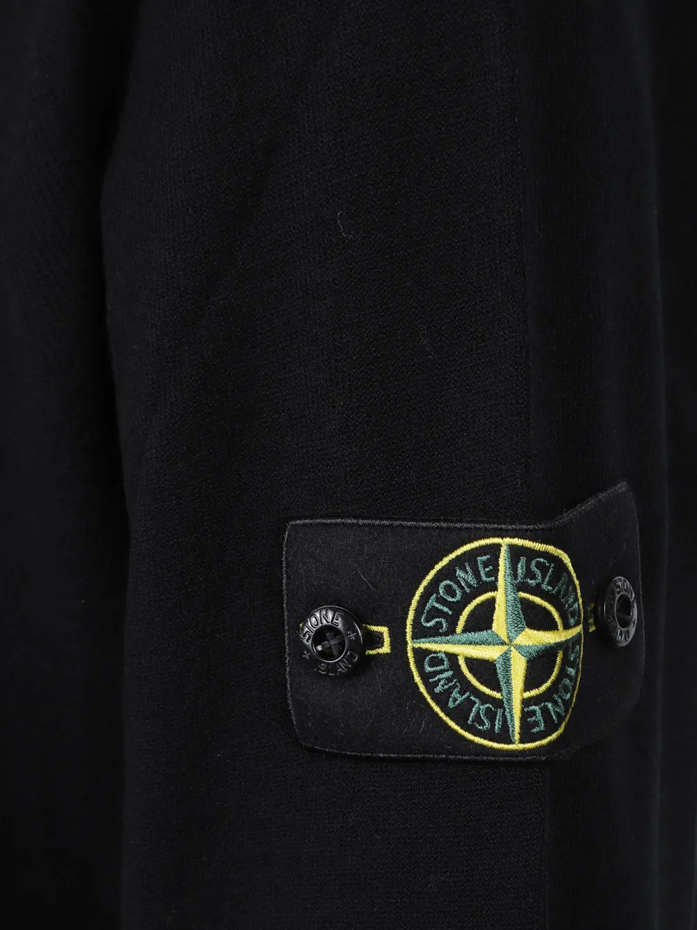 Stone Island Trui met Compass-logopatch en halve rits Zwart