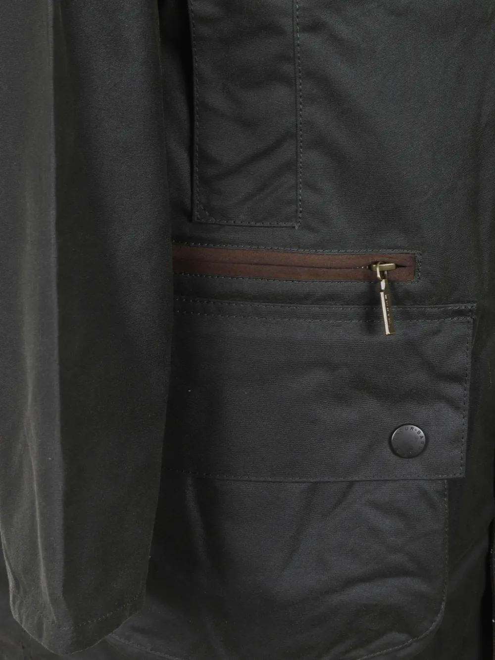 Barbour Beaufort jas met ribfluwelen kraag Groen