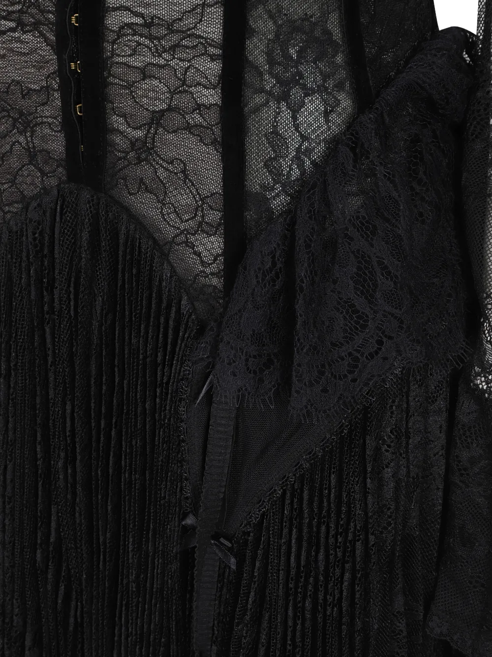 ZIMMERMANN Valiant Lingerie mini-jurk met kanten vlakken Zwart