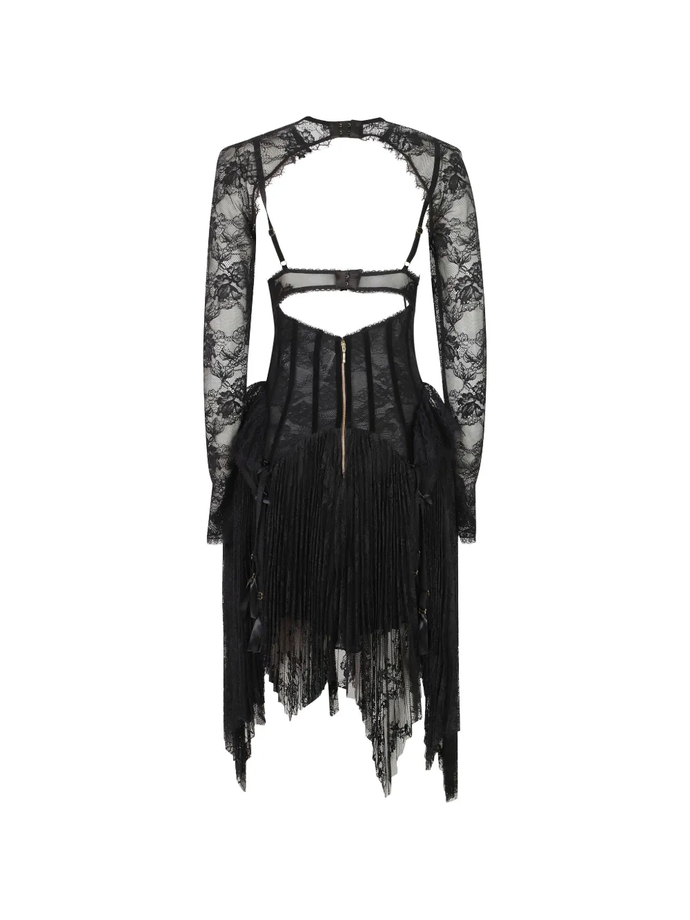 ZIMMERMANN Valiant Lingerie mini-jurk met kanten vlakken Zwart