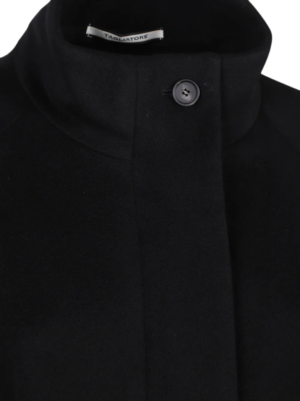 Tagliatore Leila jack met hoge hals en cape Zwart