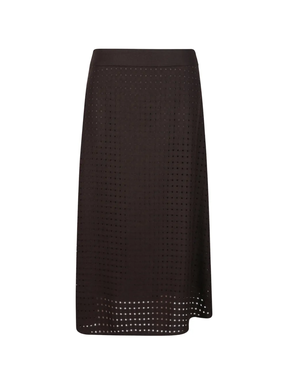 Peserico perforated-design A-line skirt - Braun