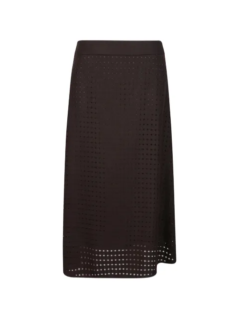 Peserico perforated-design A-line skirt