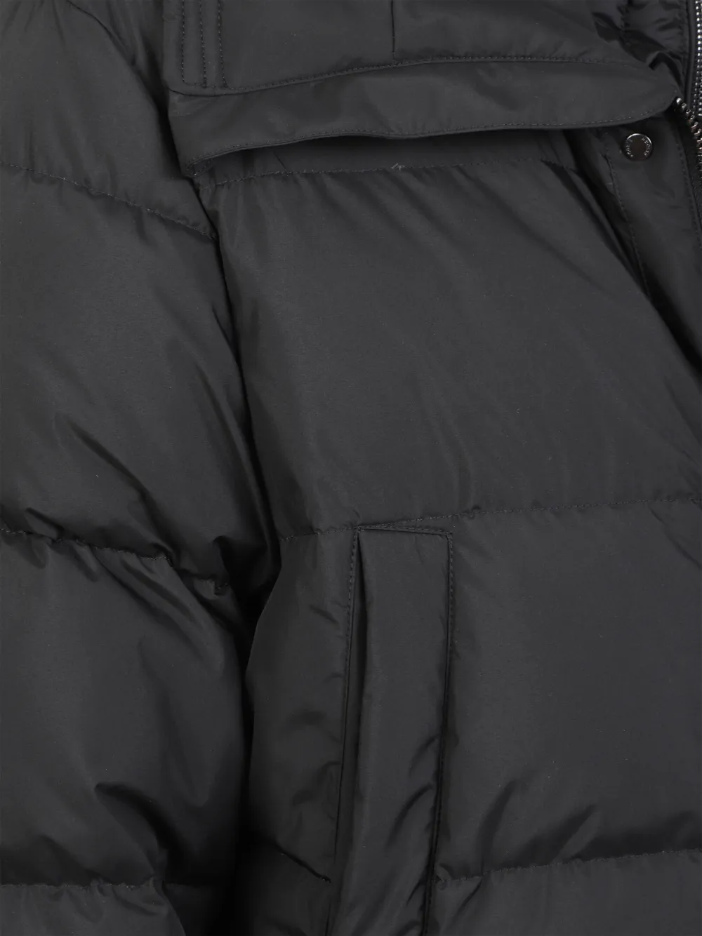 Moorer quilted hooded jacket Zwart