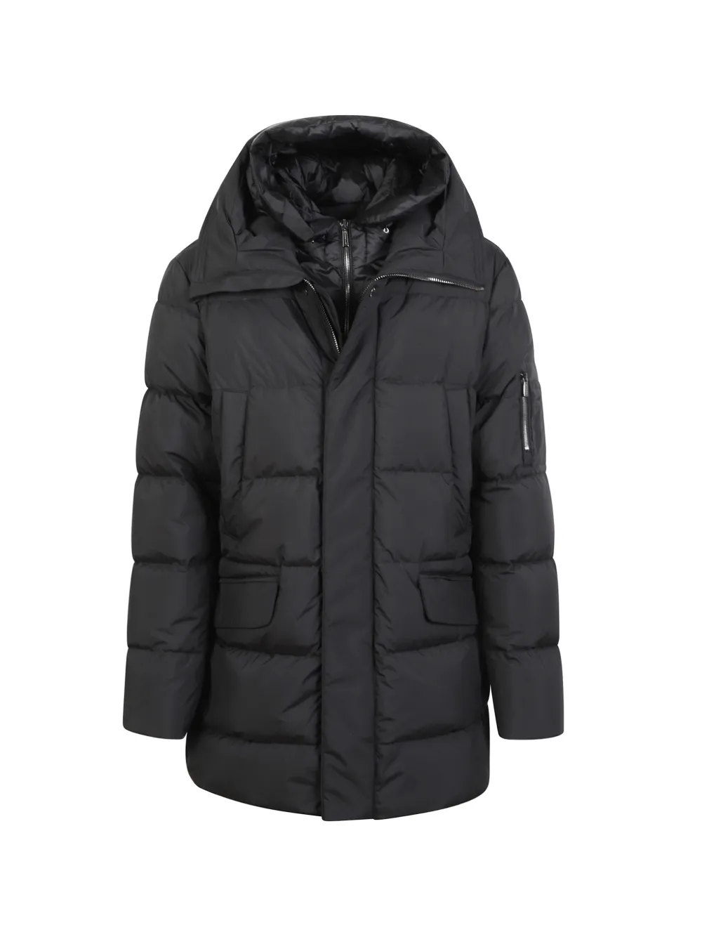 Moorer Quilted Hooded Jacket In Schwarz