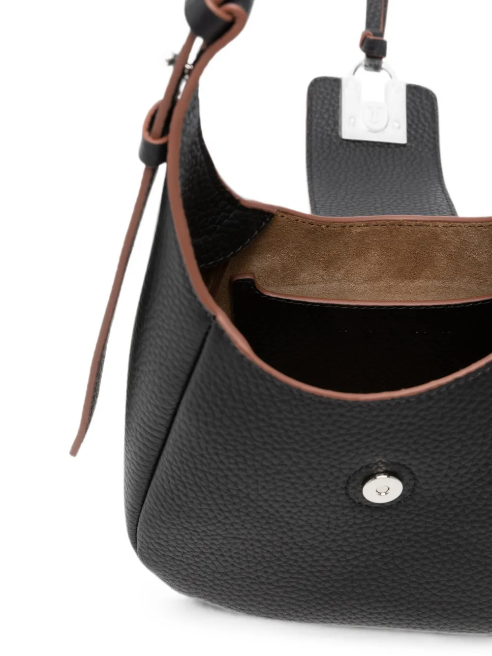 Hogan Mini-schoudertas met logo-plakkaat en textuur Zwart
