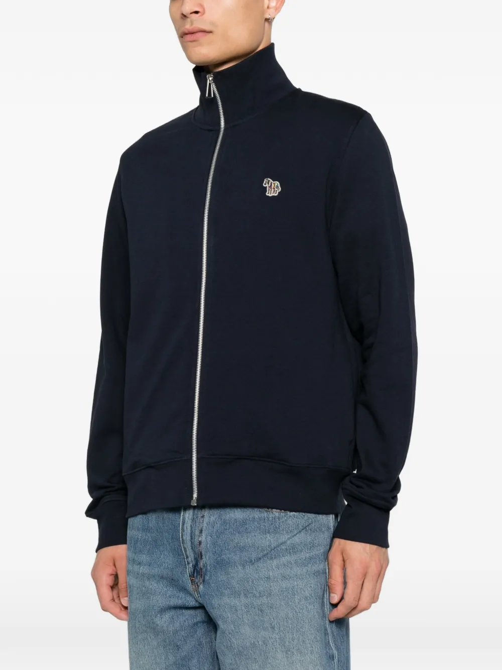 PS Paul Smith Sweater met zebra-patch en rits Blauw