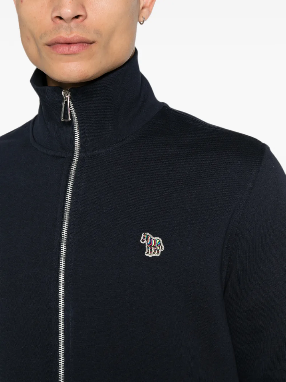 PS Paul Smith Sweater met zebra-patch en rits Blauw