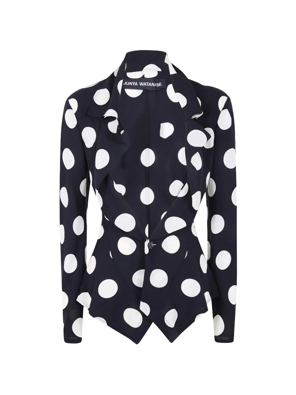 Junya Watanabe polka-dot ruffled blazer - Blu