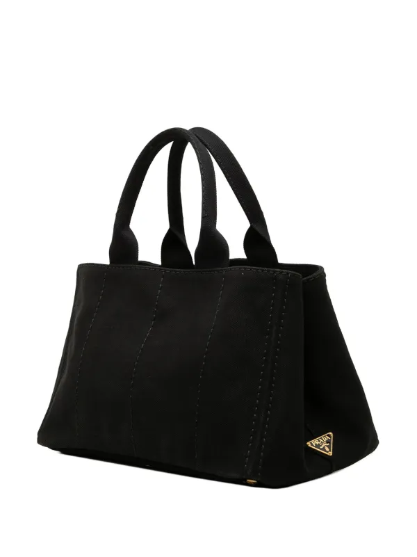PRADA ボストンバッグ CANAPA ST.GRIGL Prada Pre-Owned 2013-2026 Canvas Canapa Logo Tote Satchel | Black