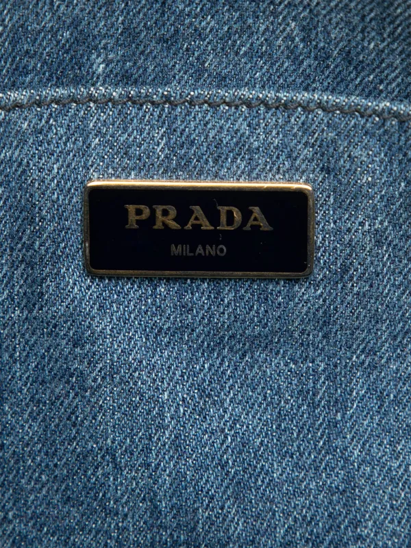 Prada Pre-Owned 2013-2026 Small Denim Canapa Logo Satchel | Blue