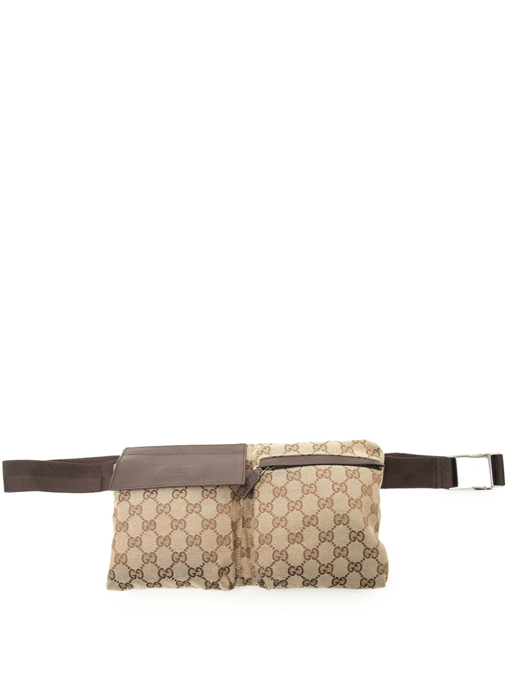 Gucci Pre-Owned 2000-2015 GG Canvas Double Pocket belt bag - Toni neutri