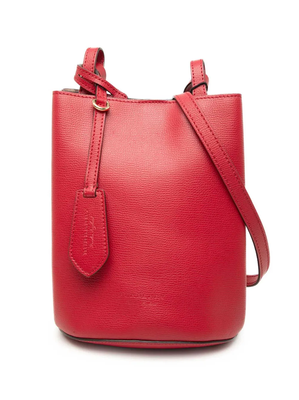 Burberry Pre-Owned 2000-2017 Grained Calfskin Lorne bucket bag - Rosso