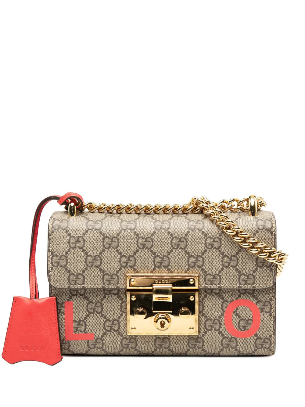 Gucci Pre-Owned 2000-2015 Small GG Supreme Love Padlock Crossbody shoulder bag - Toni neutri