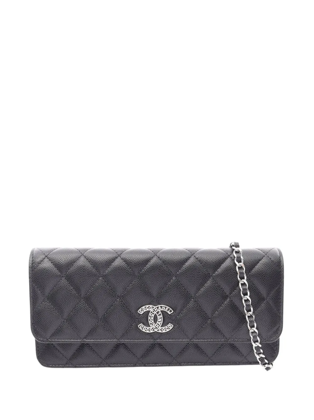 CHANEL Pre-Owned 2021-2026 CC Quilted Caviar Clutch With Chain crossbody bag - Nero