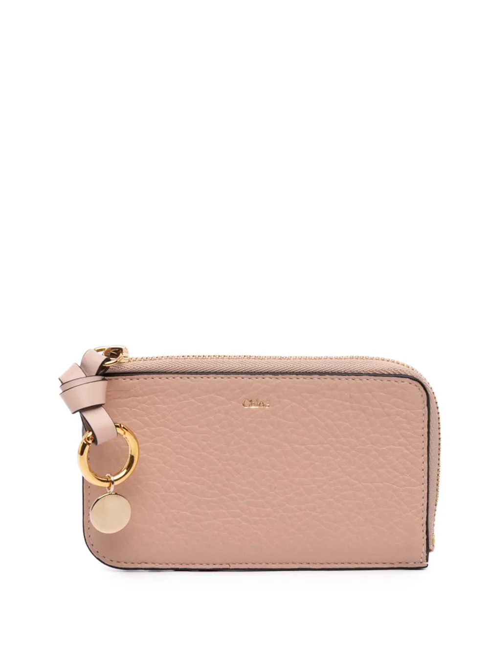 Chloé Pre-Owned 2017 Grained Leather Alphabet Zip card holder - Rosa