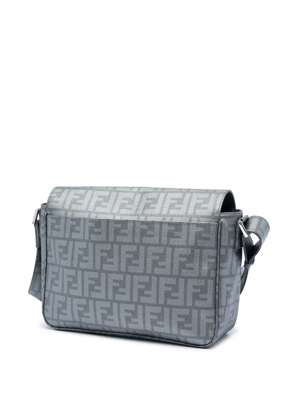 Fendi Pre-owned 2010-2026 Zucca Spalmati Flap Crossbody Bag in Grey, view 3