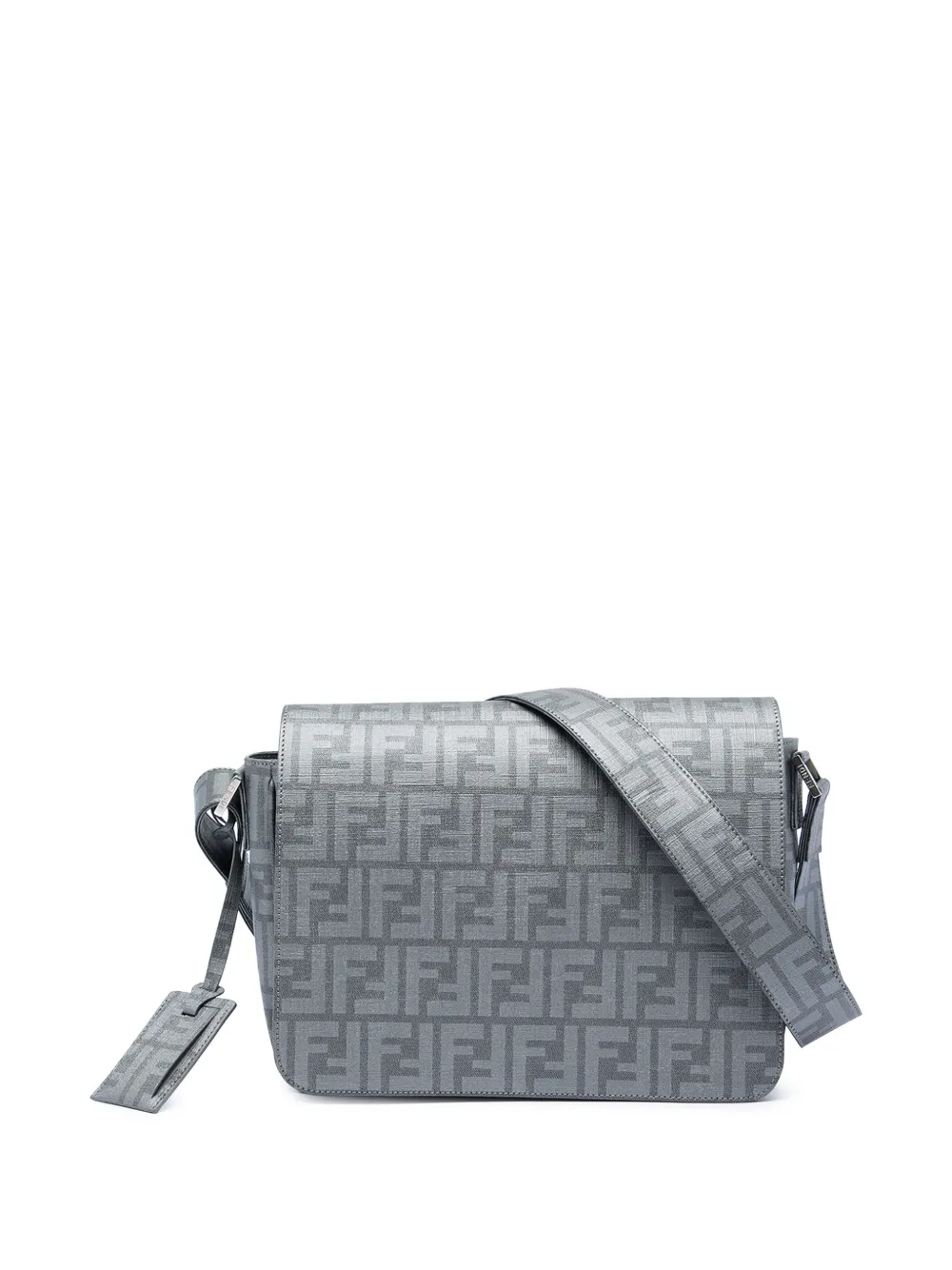 Fendi Pre-Owned 2010-2026 Zucca Spalmati Flap crossbody bag - Grigio