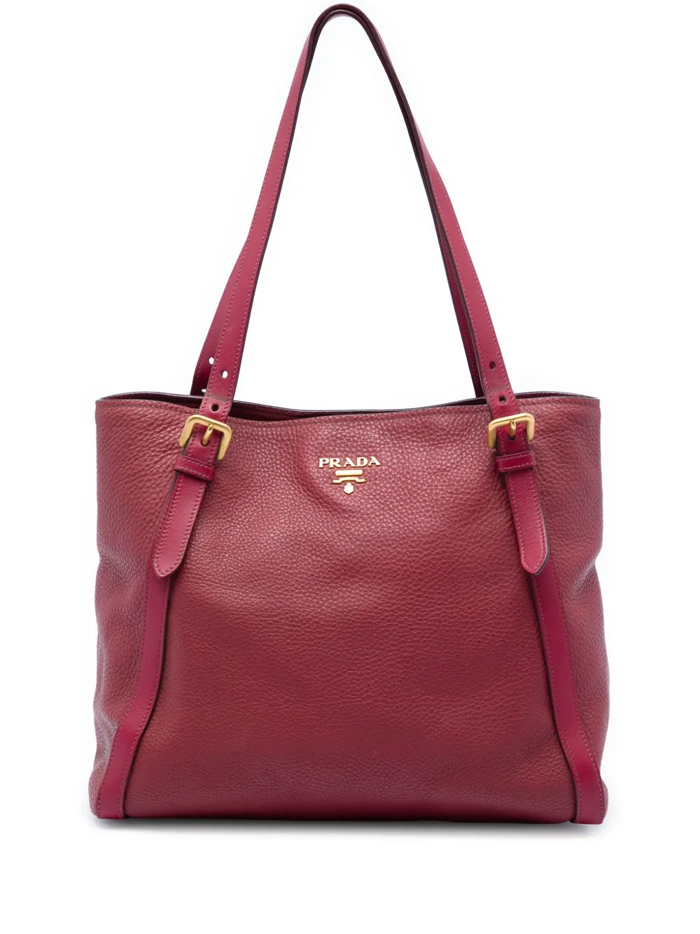 Prada Pre-Owned 2000-2026 Vitello Daino Shopping tote bag - Rosso