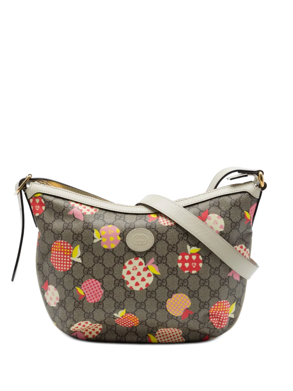 Gucci Pre-Owned 2016-2026 Small GG Supreme Les Pommes Ophidia Half Moon crossbody bag - Toni neutri