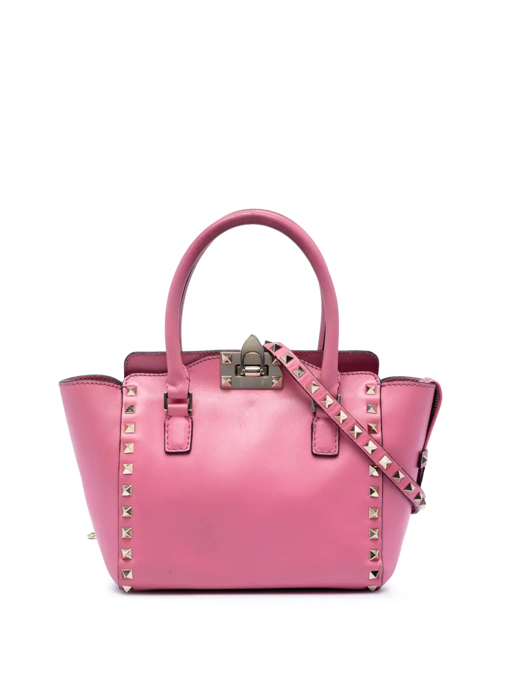 Valentino Garavani Pre-Owned 2000-2017 Mini Leather Rockstud Double Handle Tote satchel - Rosa