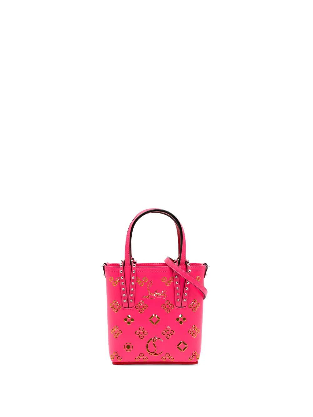 Christian Louboutin Pre-Owned 2015-2026 Mini Perforated Calfskin Loubinthesky North South Cabata satchel - Rosa