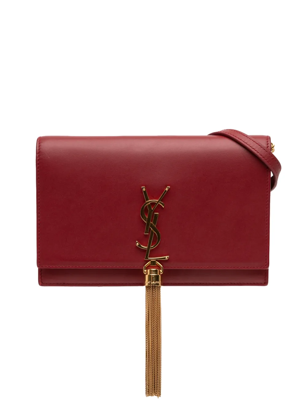 Saint Laurent Pre-Owned 2017 Smooth Calfskin Monogram Kate Tassel Wallet on Chain crossbody bag - Rosso