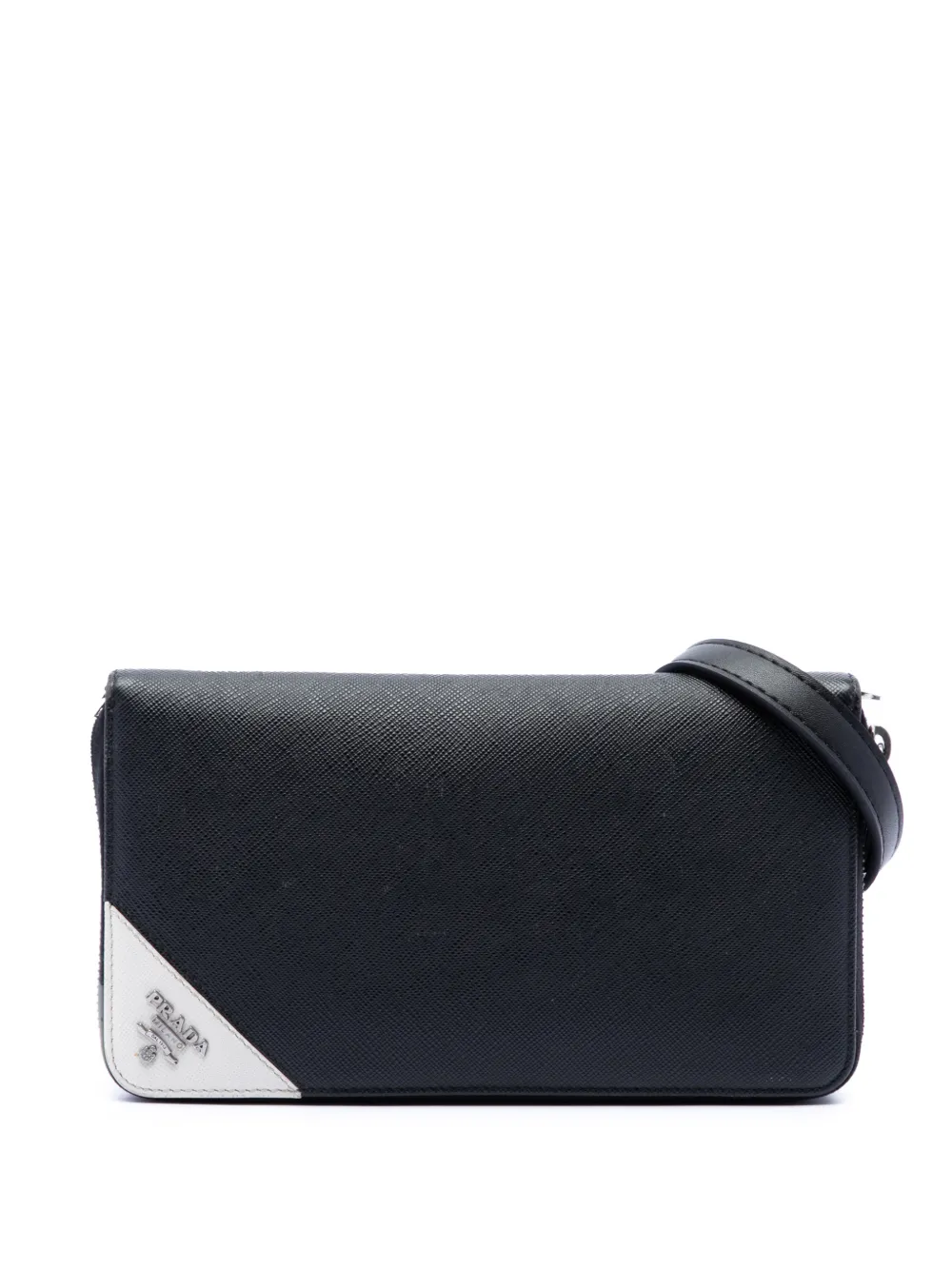 Prada Pre-Owned 2010-2026 Saffiano Wallet On Strap crossbody bag - Nero