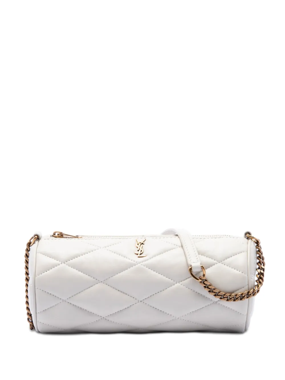 Saint Laurent Pre-Owned 2022 Mini Quilted Lambskin Sade Tube Bag shoulder bag - Bianco