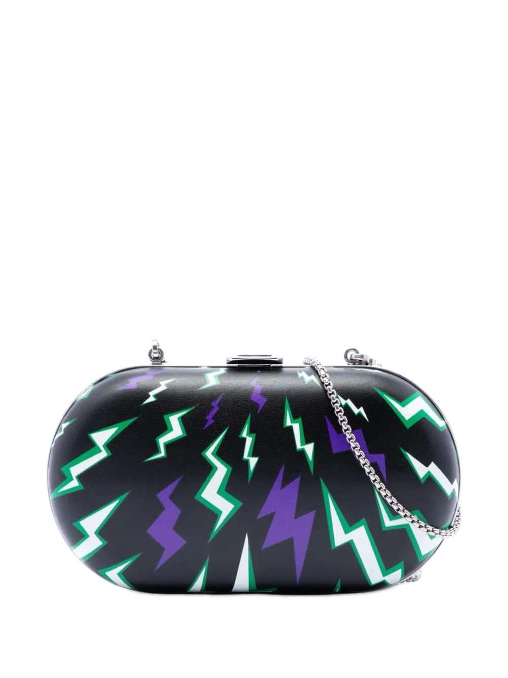Prada Pre-Owned 2010-2026 Universal Studios Leather Thunder Frankenstein Clutch with Chain crossbody bag - Nero