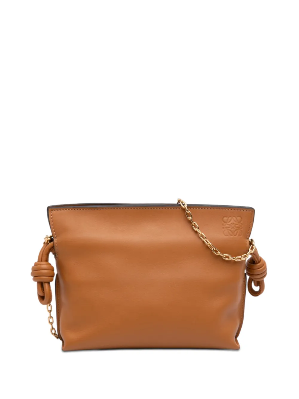 Loewe Pre-Owned 2021 Nano Leather Flamenco Knot Chain crossbody bag - Marrone