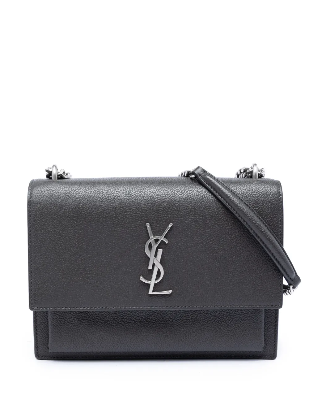 Saint Laurent Pre-Owned 2017 Medium Grained Calfskin Monogram Sunset crossbody bag - Grigio