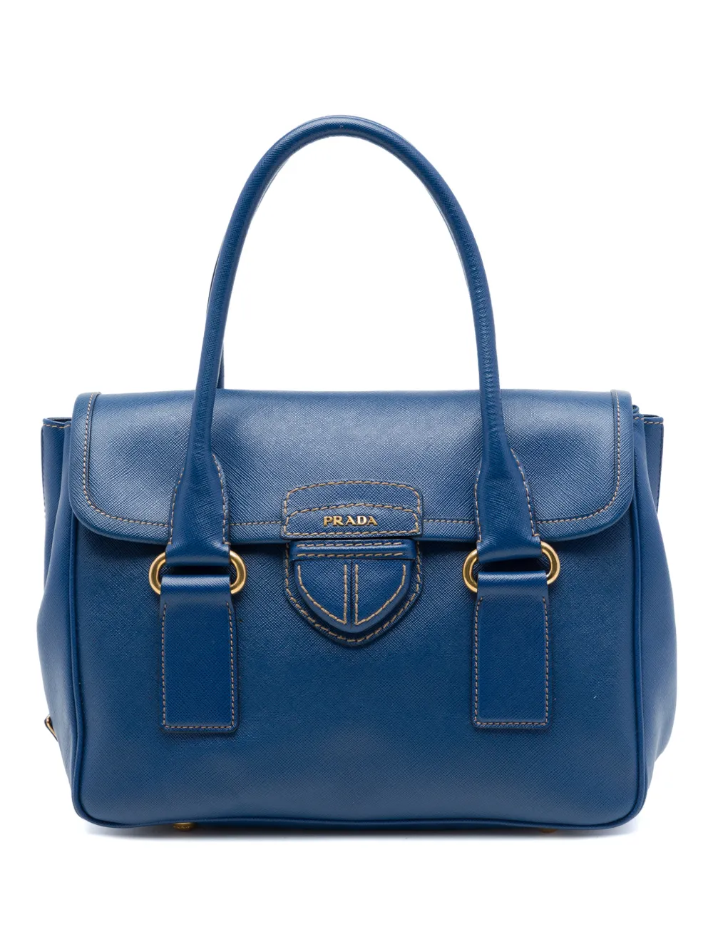 Prada Pre-Owned 2010-2026 Saffiano Lux Pattina satchel - Blu