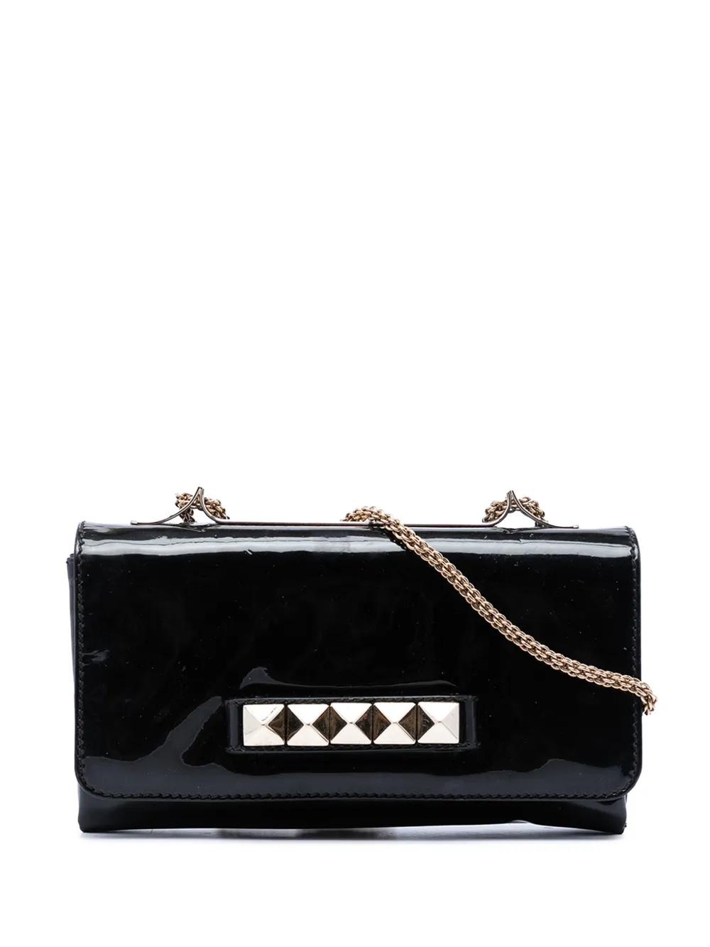 Valentino Garavani Pre-Owned 2000-2017 Patent Vava Voom Chain Clutch crossbody bag - Nero