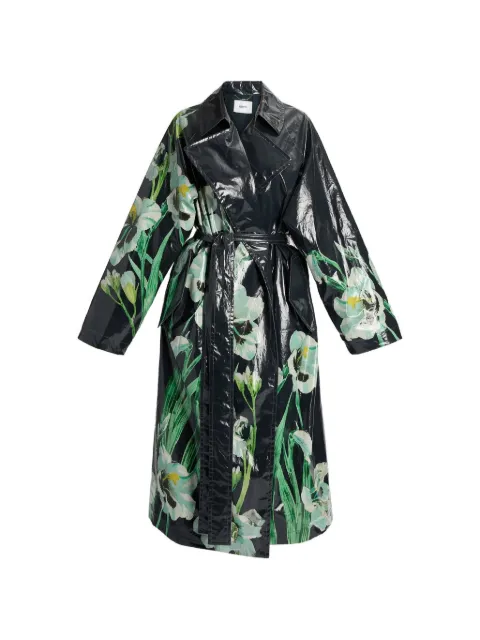 ERDEM floral-print coated trench coat
