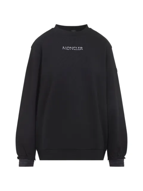 Moncler logo-embroidered ruffled-cuff sweater
