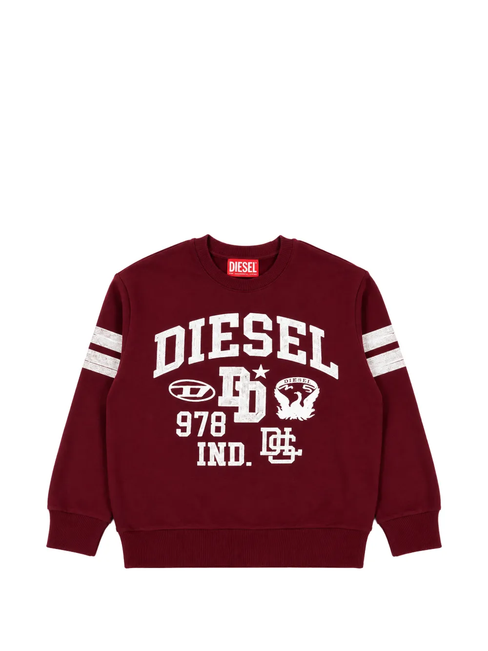 Diesel Kids logo-print stripe-detail sweatshirt - Rosso