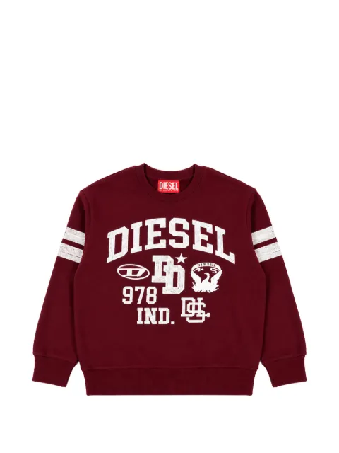 Diesel Kids logo-print stripe-detail sweatshirt