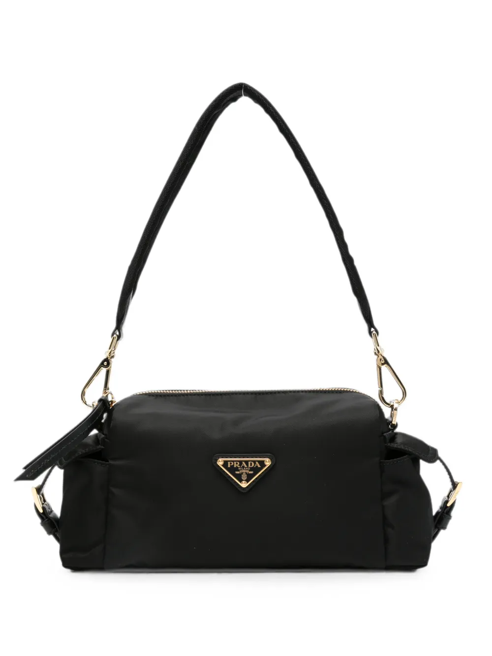 Prada logo-plaque shoulder bag - Nero