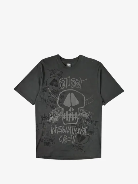Stüssy camiseta teñida con calavera estampada