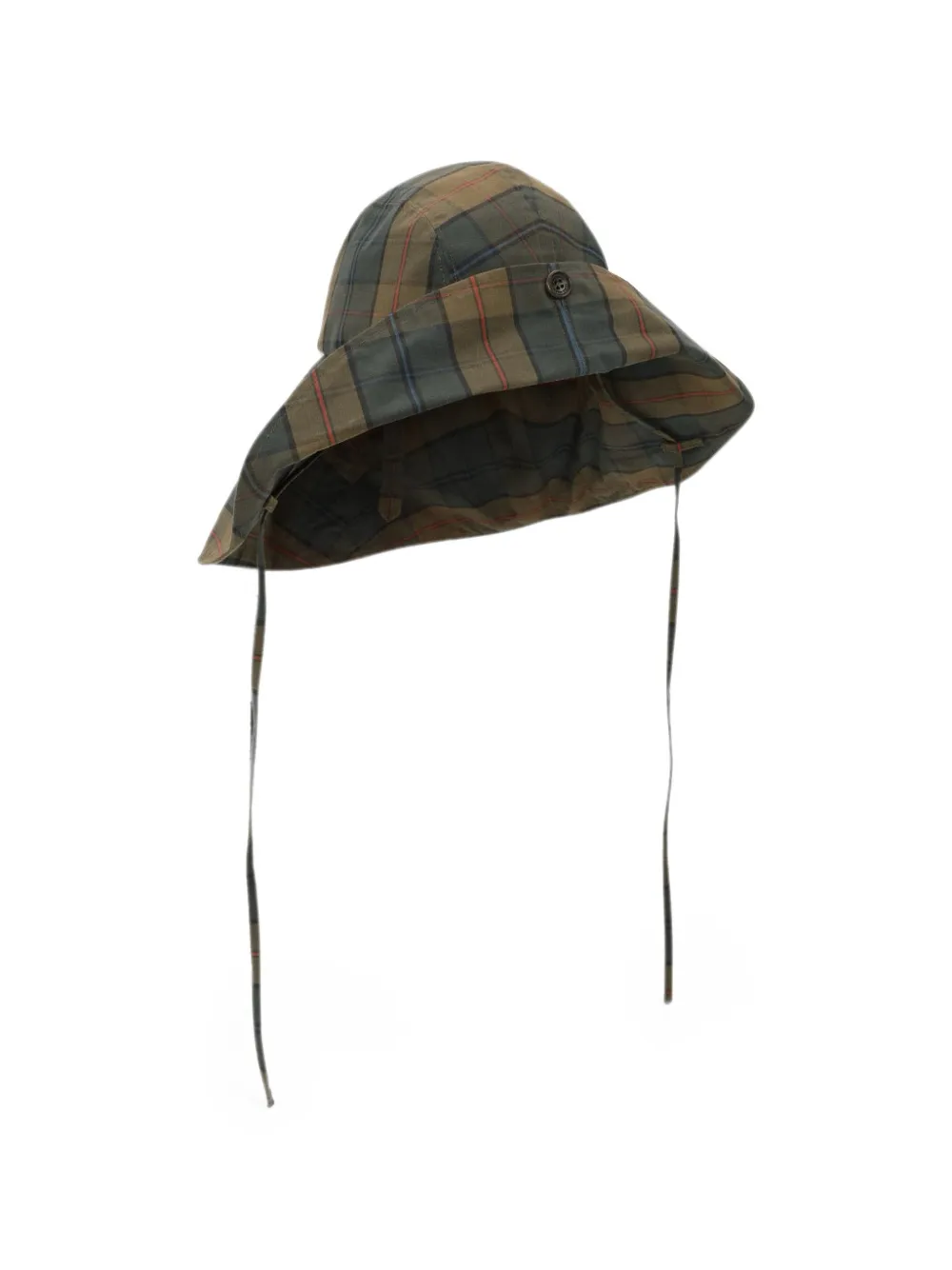 Henrik Vibskov Nilsson Fisherman tartan hat - Marrone