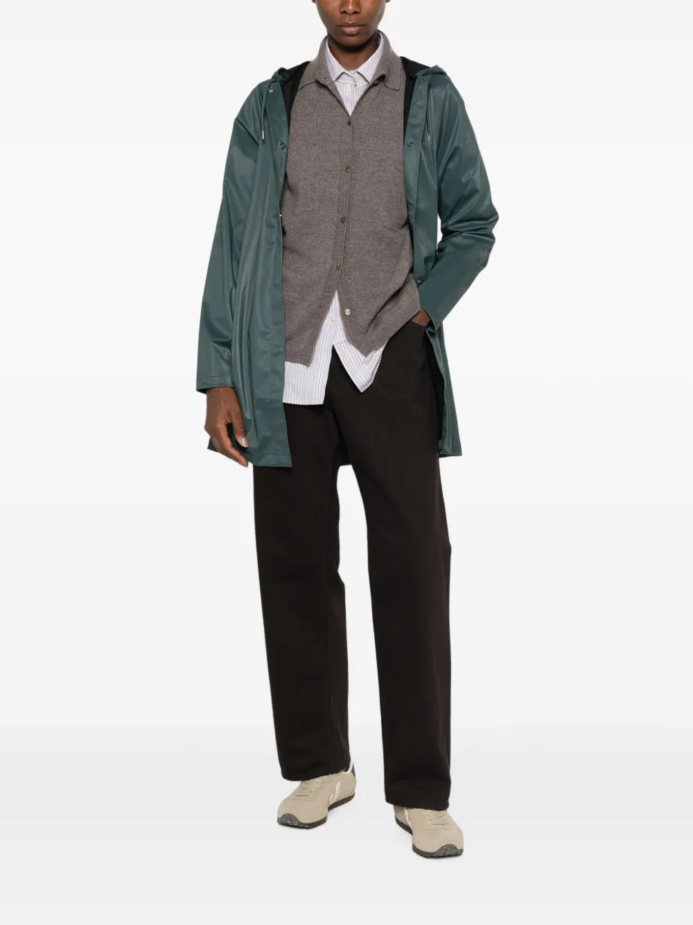 Rains Trenchcoat met A-lijn Groen